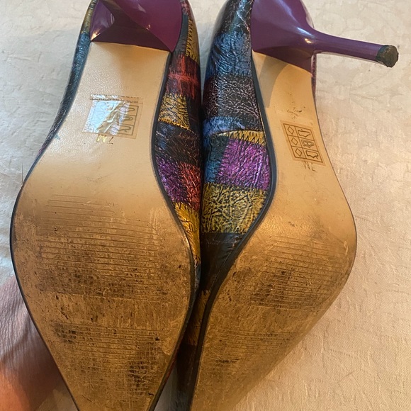 Multicolored shoe with purple 4 heel - Picture 4 of 5